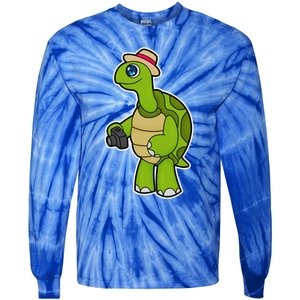 Turtle Photographer Camera Gift Tie-Dye Long Sleeve Shirt