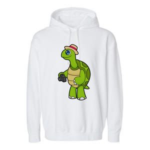 Turtle Photographer Camera Gift Garment-Dyed Fleece Hoodie