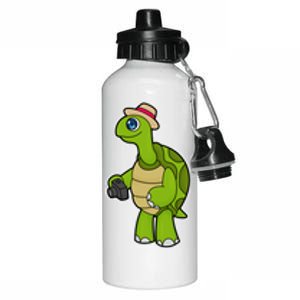 Turtle Photographer Camera Gift Aluminum Water Bottle