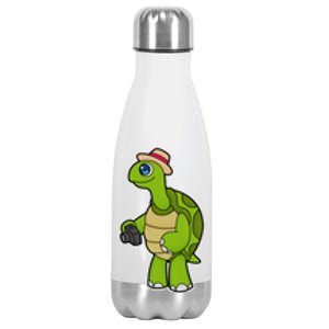 Turtle Photographer Camera Gift Stainless Steel Insulated Water Bottle