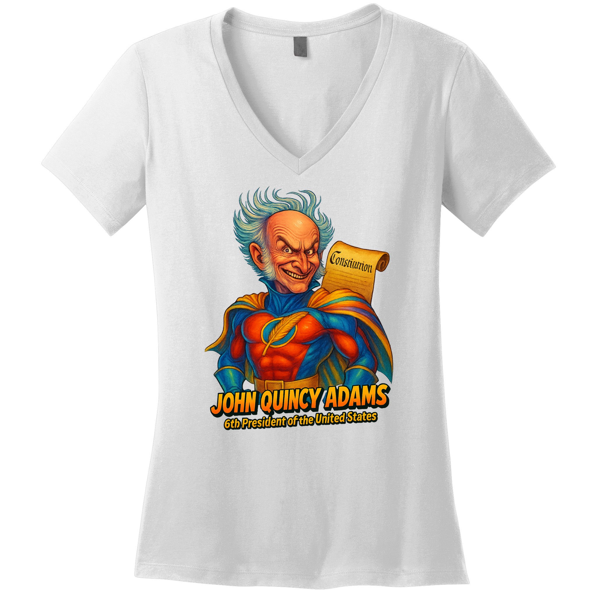 The Presidential Chronicles John Quincy Adams Women's V-Neck T-Shirt