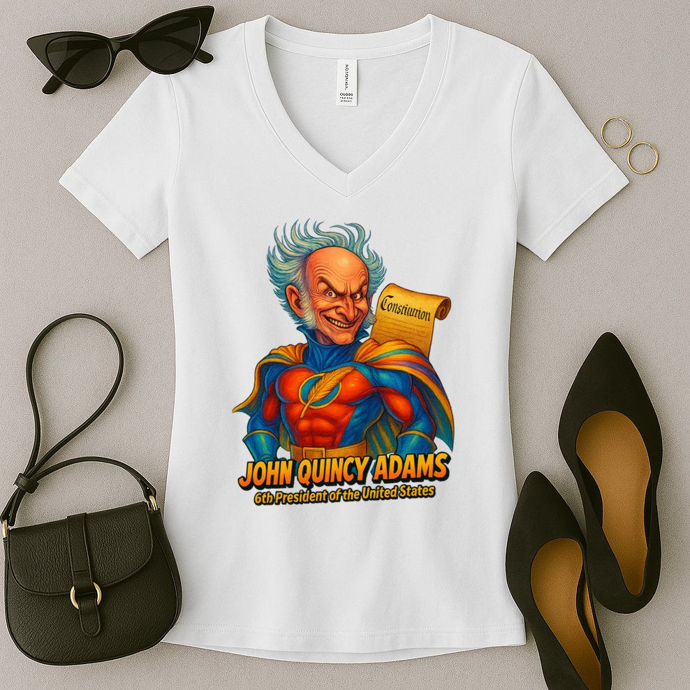The Presidential Chronicles John Quincy Adams Women's V-Neck T-Shirt