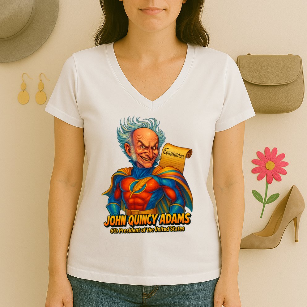 The Presidential Chronicles John Quincy Adams Women's V-Neck T-Shirt