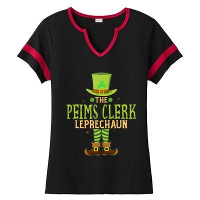 The Peims Clerk Leprechaun Funny Matching St Patricks Day Great Gift Ladies Halftime Notch Neck Tee