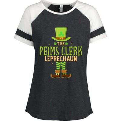 The Peims Clerk Leprechaun Funny Matching St Patricks Day Great Gift Enza Ladies Jersey Colorblock Tee