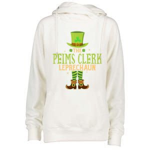 The Peims Clerk Leprechaun Funny Matching St Patricks Day Great Gift Womens Funnel Neck Pullover Hood