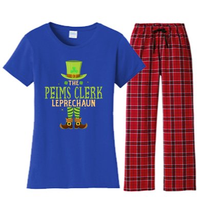 The Peims Clerk Leprechaun Funny Matching St Patricks Day Great Gift Women's Flannel Pajama Set