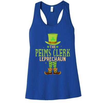 The Peims Clerk Leprechaun Funny Matching St Patricks Day Great Gift Women's Racerback Tank