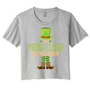 The Peims Clerk Leprechaun Funny Matching St Patricks Day Great Gift Women's Crop Top Tee