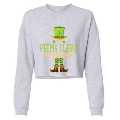 The Peims Clerk Leprechaun Funny Matching St Patricks Day Great Gift Cropped Pullover Crew