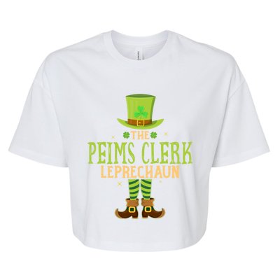 The Peims Clerk Leprechaun Funny Matching St Patricks Day Great Gift Bella+Canvas Jersey Crop Tee