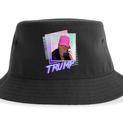 Trump Pink Cap Making Phone Call Sustainable Bucket Hat