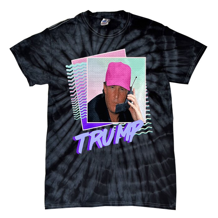 Trump Pink Cap Making Phone Call Tie-Dye T-Shirt