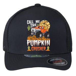 The Pumpkin Crusher Halloween Monster Truck Gift Flexfit Unipanel Trucker Cap