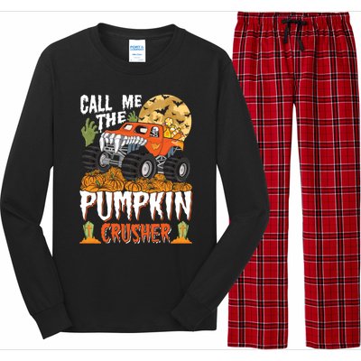 The Pumpkin Crusher Halloween Monster Truck Gift Long Sleeve Pajama Set