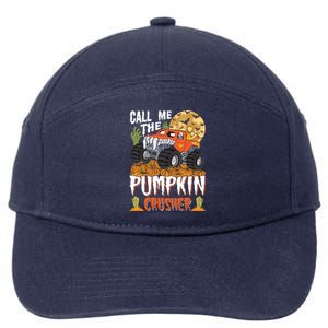 The Pumpkin Crusher Halloween Monster Truck Gift 7-Panel Snapback Hat