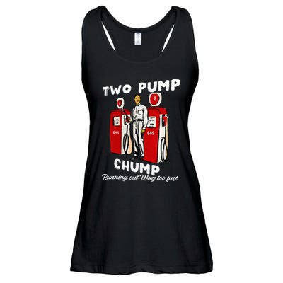 Two Pump Chump Running Out Way Too Fast Funny Quote Ladies Essential Flowy Tank