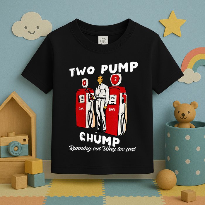 Two Pump Chump Running Out Way Too Fast Funny Quote Toddler T-Shirt