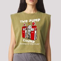 Two Pump Chump Running Out Way Too Fast Funny Quote Garment-Dyed Women's Muscle Tee