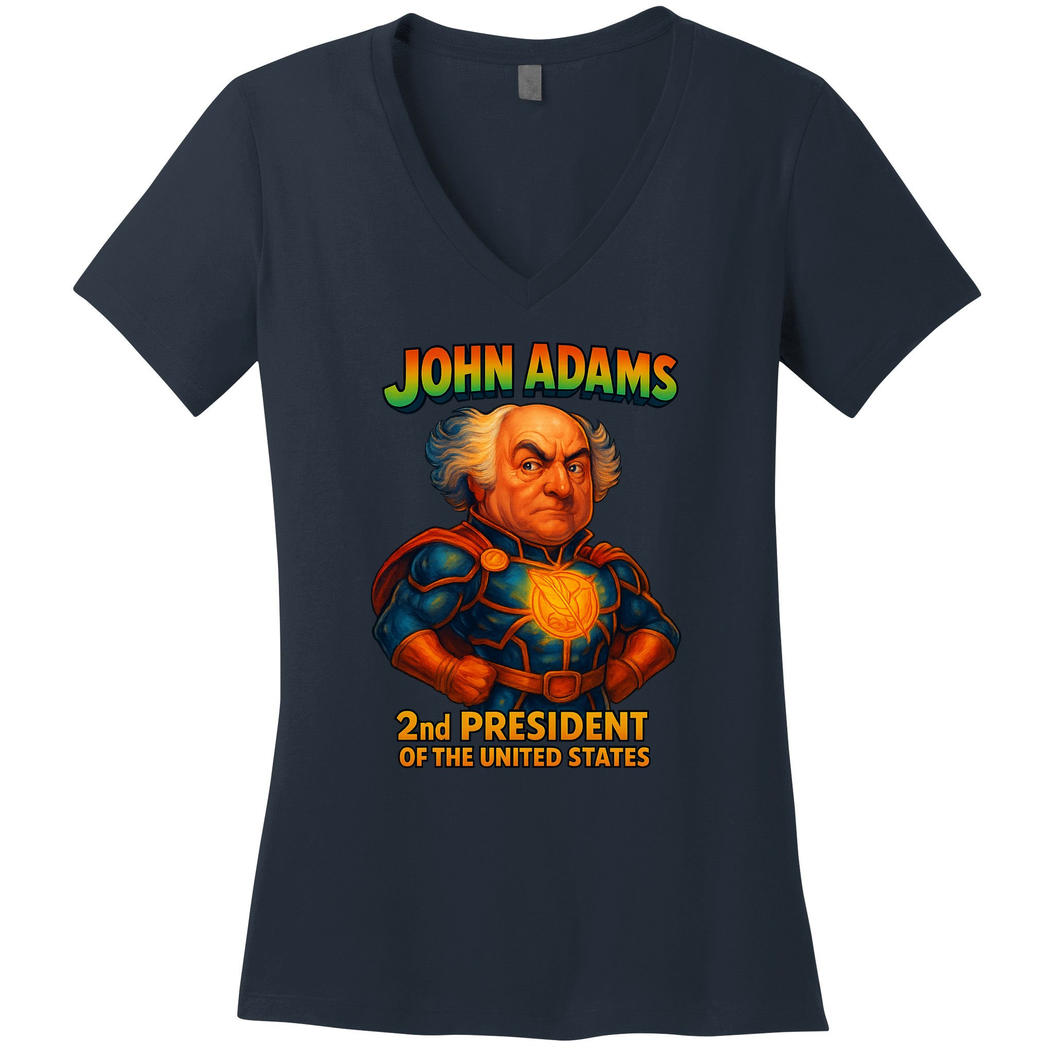 The Presidential Chronicles John Adams Women's V-Neck T-Shirt