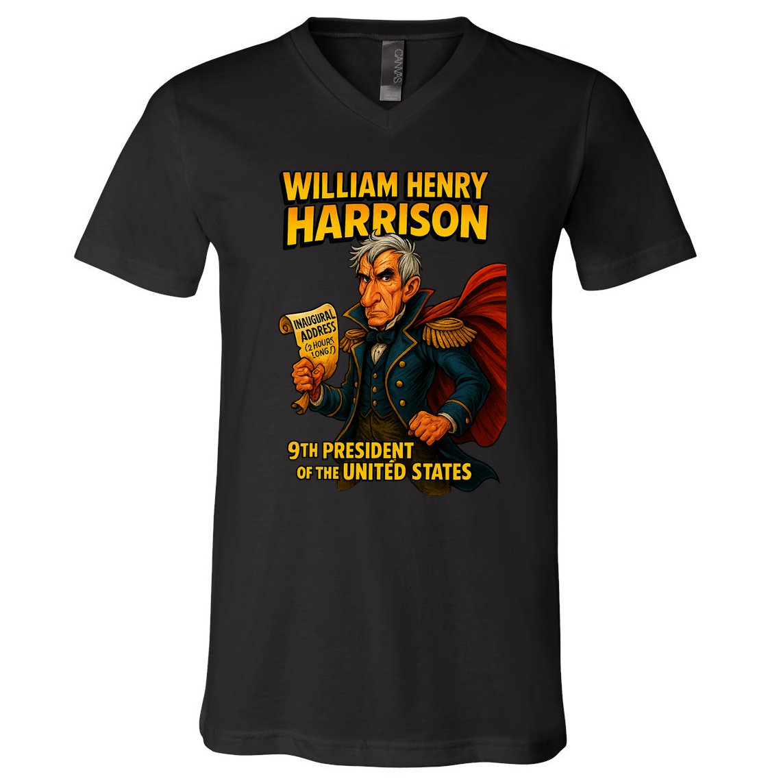 The Presidential Chronicles William Henry Harrison V-Neck T-Shirt
