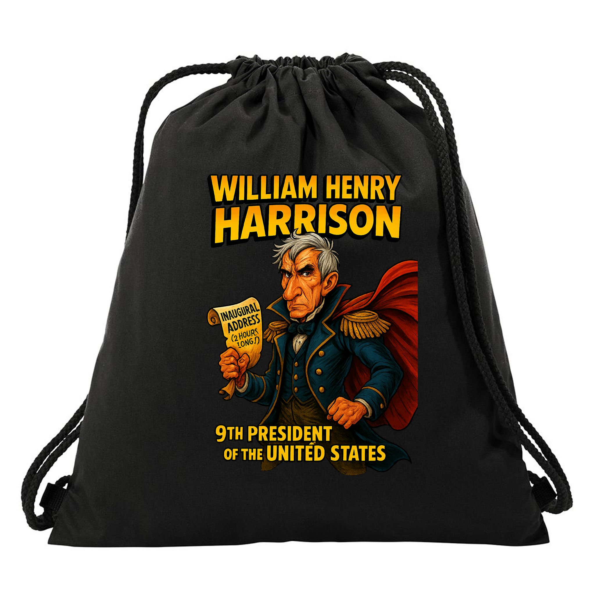 The Presidential Chronicles William Henry Harrison Drawstring Bag