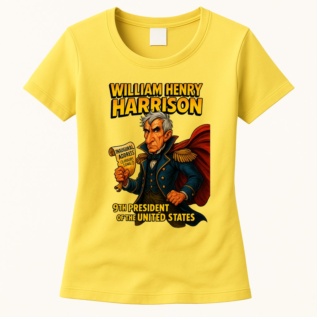 The Presidential Chronicles William Henry Harrison Womens T-Shirt