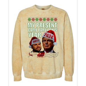 Trump Present Came Early This Year 2024 Colorblast Crewneck Sweatshirt