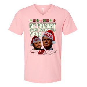 Trump Present Came Early This Year 2024 V-Neck T-Shirt