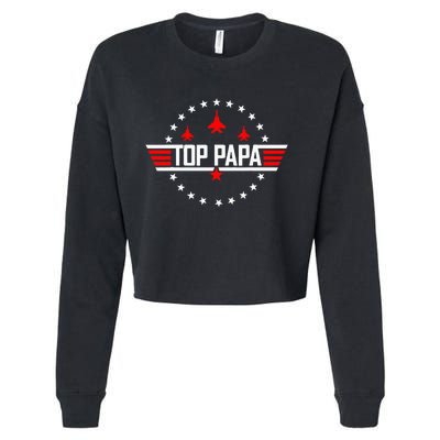 Top Papa Dad Papa Grandpa Husband Cropped Pullover Crew