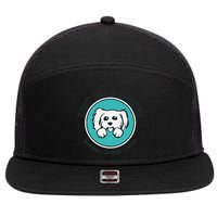 Tiny Paws Dog Logo 7 Panel Mesh Trucker Snapback Hat