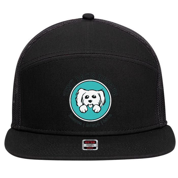 Tiny Paws Dog Logo 7 Panel Mesh Trucker Snapback Hat