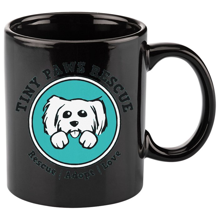 Tiny Paws Dog Logo 11oz C Handle Ceramic Mug