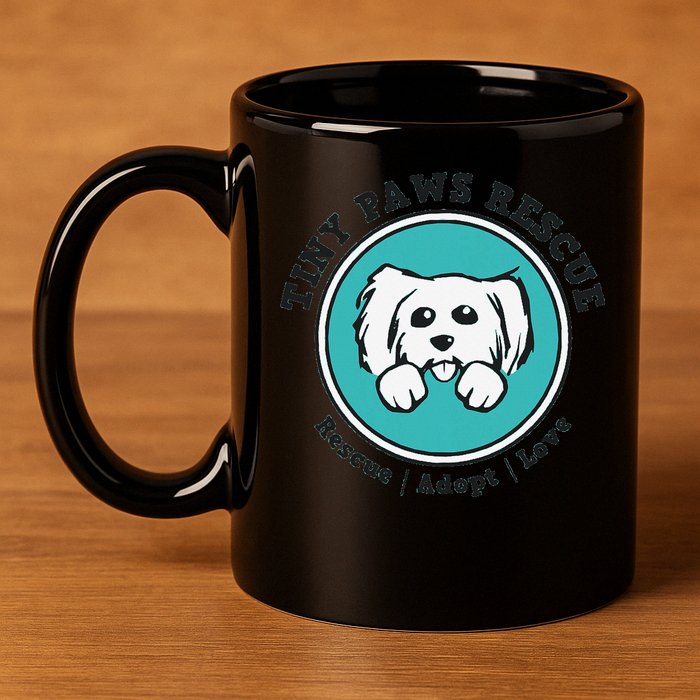 Tiny Paws Dog Logo 11oz C Handle Ceramic Mug