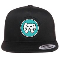 Tiny Paws Dog Logo Flat Bill Trucker Hat