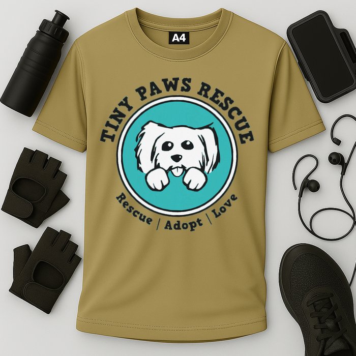 Tiny Paws Dog Logo Cooling Performance Crew T-Shirt