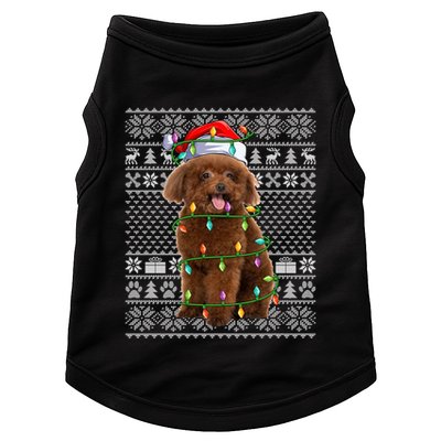 Toy Poodle Dog Lover Santa Hat Ugly Toy Poodle Christmas Long Sleeve Doggie Tank