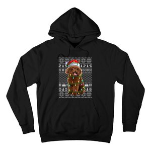 Toy Poodle Dog Lover Santa Hat Ugly Toy Poodle Christmas Long Sleeve Hoodie