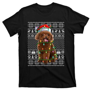 Toy Poodle Dog Lover Santa Hat Ugly Toy Poodle Christmas Long Sleeve T-Shirt