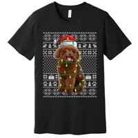 Toy Poodle Dog Lover Santa Hat Ugly Toy Poodle Christmas Long Sleeve Premium T-Shirt