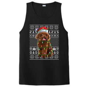 Toy Poodle Dog Lover Santa Hat Ugly Toy Poodle Christmas Long Sleeve PosiCharge Competitor Tank