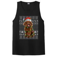 Toy Poodle Dog Lover Santa Hat Ugly Toy Poodle Christmas Long Sleeve PosiCharge Competitor Tank