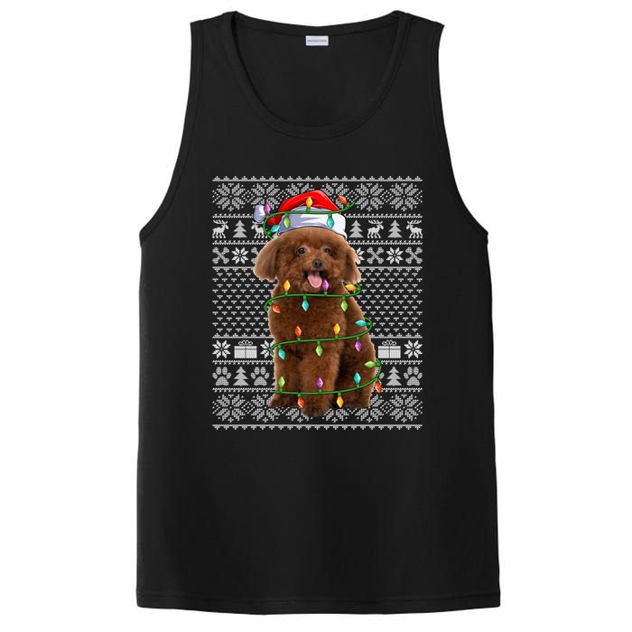 Toy Poodle Dog Lover Santa Hat Ugly Toy Poodle Christmas Long Sleeve PosiCharge Competitor Tank