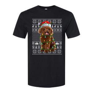 Toy Poodle Dog Lover Santa Hat Ugly Toy Poodle Christmas Long Sleeve Softstyle CVC T-Shirt