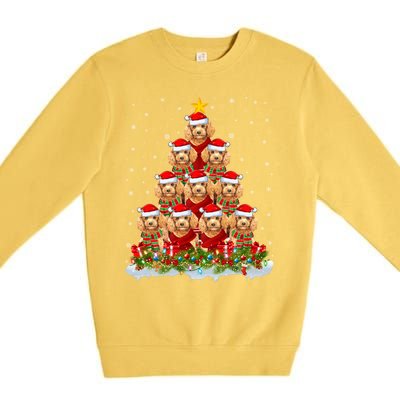 Toy Poodle Dog Lover Xmas Tree Santa Christmas Toy Poodle Gift Premium Crewneck Sweatshirt