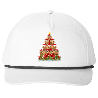 Toy Poodle Dog Lover Xmas Tree Santa Christmas Toy Poodle Gift Snapback Five-Panel Rope Hat