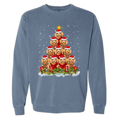 Toy Poodle Dog Lover Xmas Tree Santa Christmas Toy Poodle Gift Garment-Dyed Sweatshirt