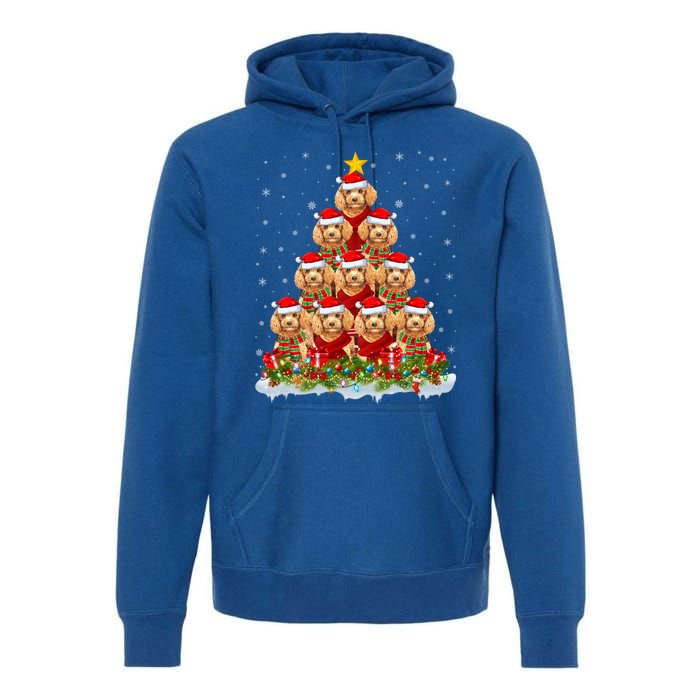 Toy Poodle Dog Lover Xmas Tree Santa Christmas Toy Poodle Gift Premium Hoodie