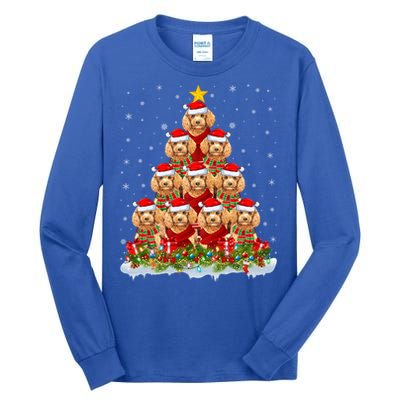 Toy Poodle Dog Lover Xmas Tree Santa Christmas Toy Poodle Gift Tall Long Sleeve T-Shirt