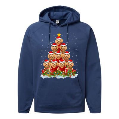 Toy Poodle Dog Lover Xmas Tree Santa Christmas Toy Poodle Gift Performance Fleece Hoodie